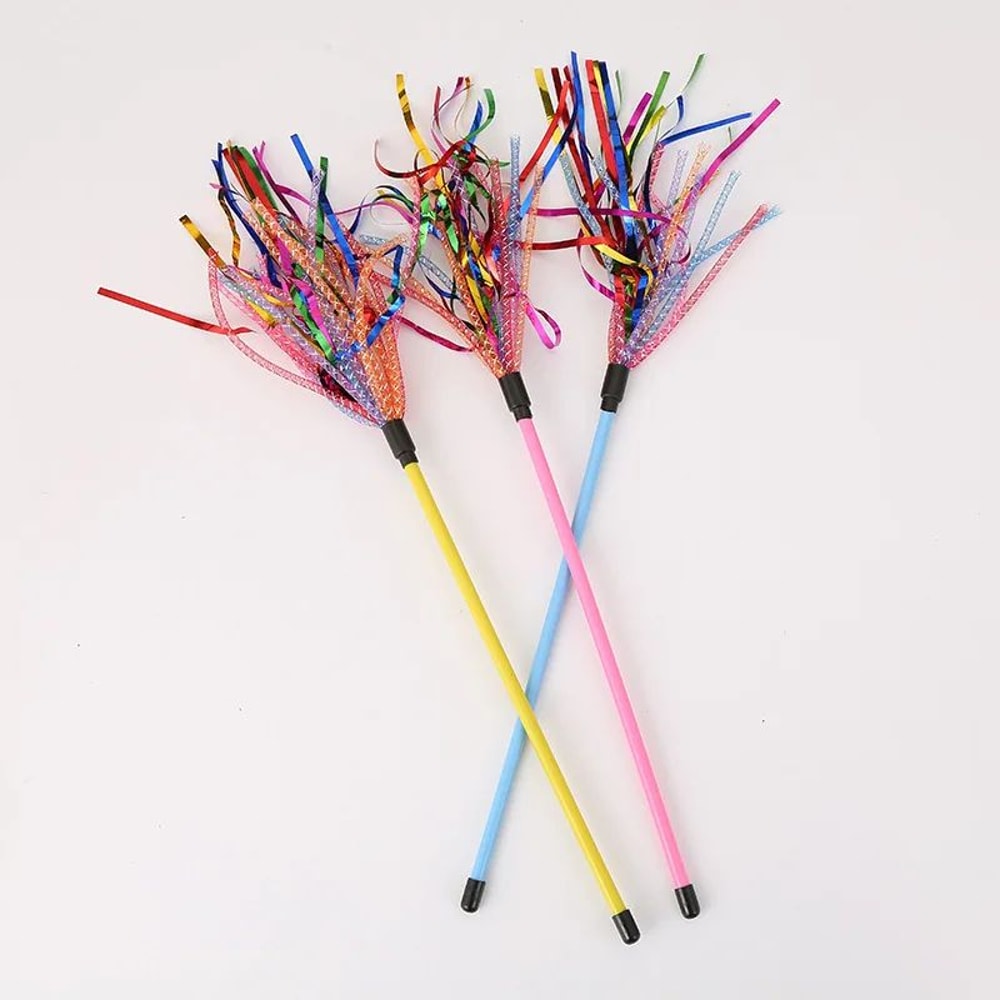 Colorful Soft Tube Cat Teaser Wand Toy 2