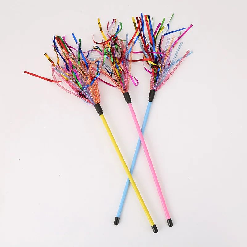 Colorful Soft Tube Cat Teaser Wand Toy 2