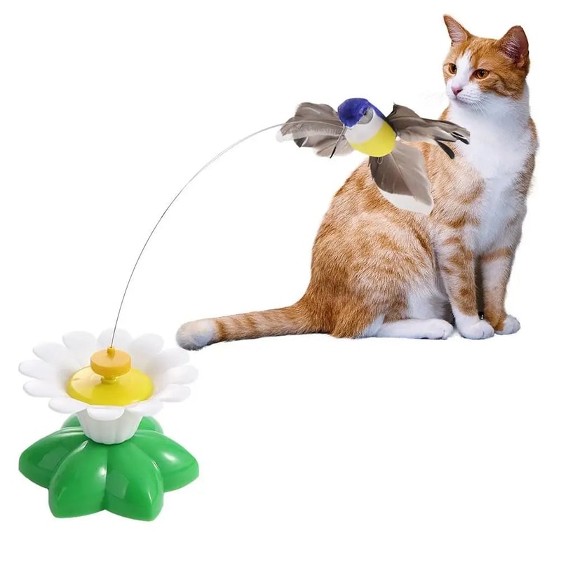 Automatic Rotating Butterfly Bird Interactive Cat Toy 4