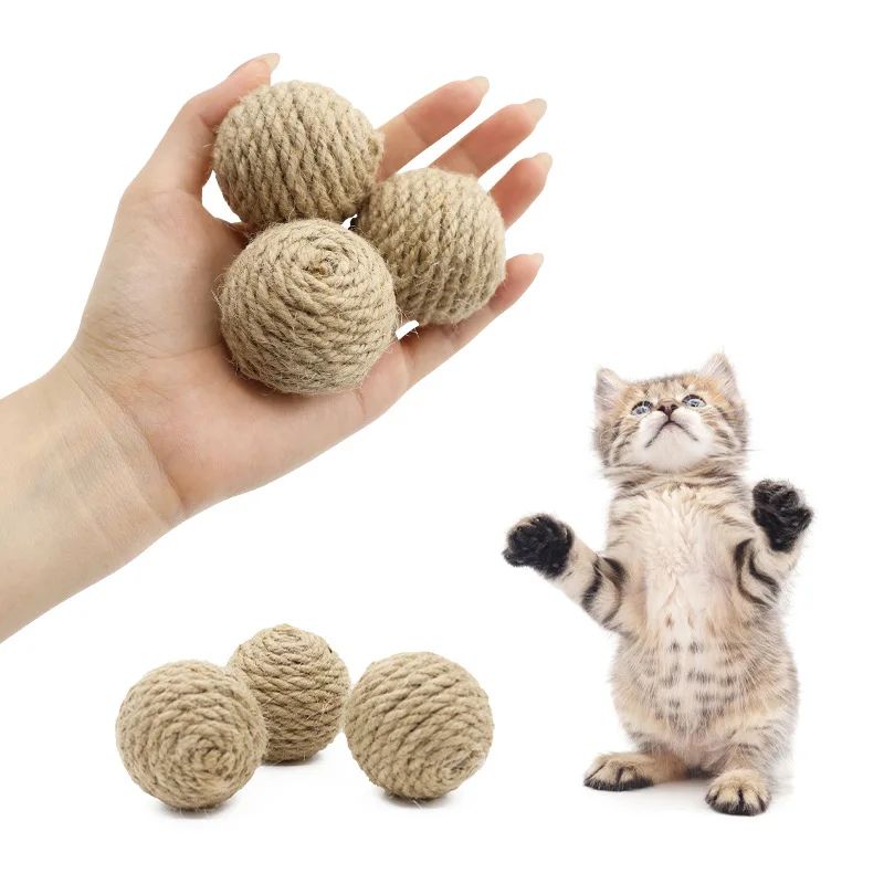 Eco Friendly Sisal Cat Chew And Fetch Ball 0
