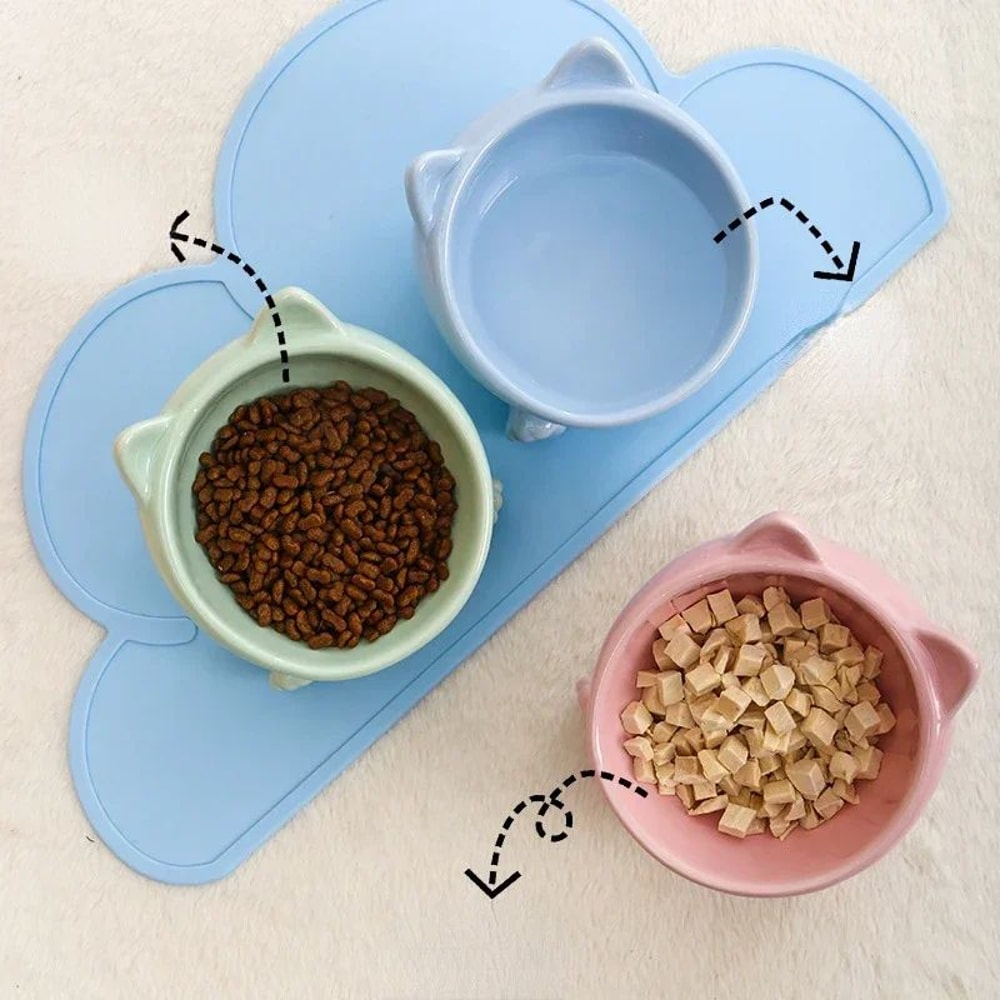Elevated Ceramic Cat Food And Water Bowl 3