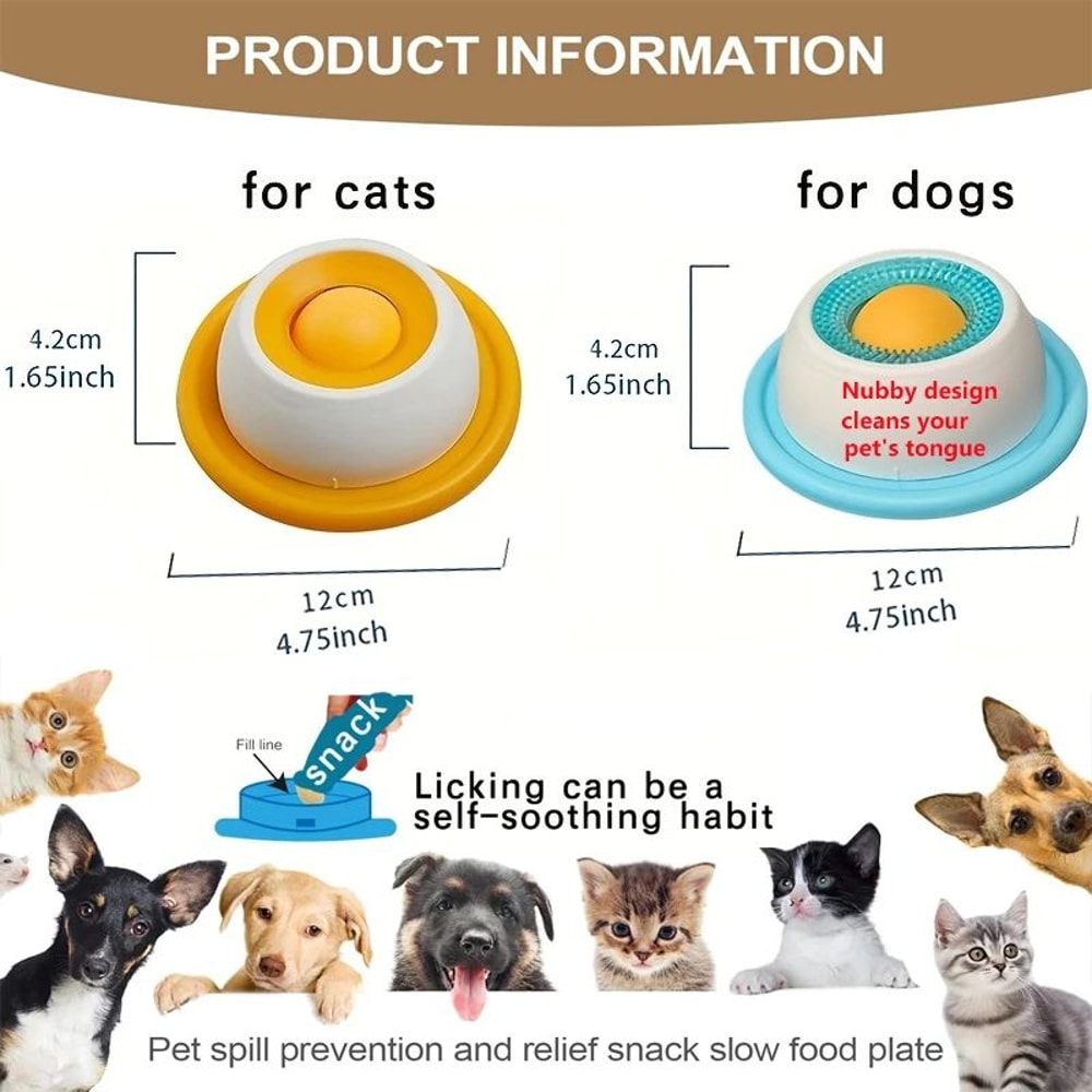 Yogurt Lick Mat Slow Feeder Bowl For Pets 1
