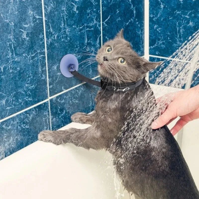 Pet Bathing Shower Fixing Collar Holder 0