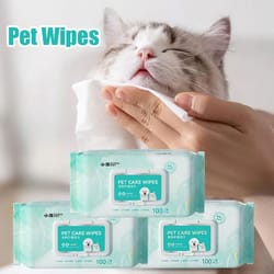 100 sheets gentle pet cleaning wipes