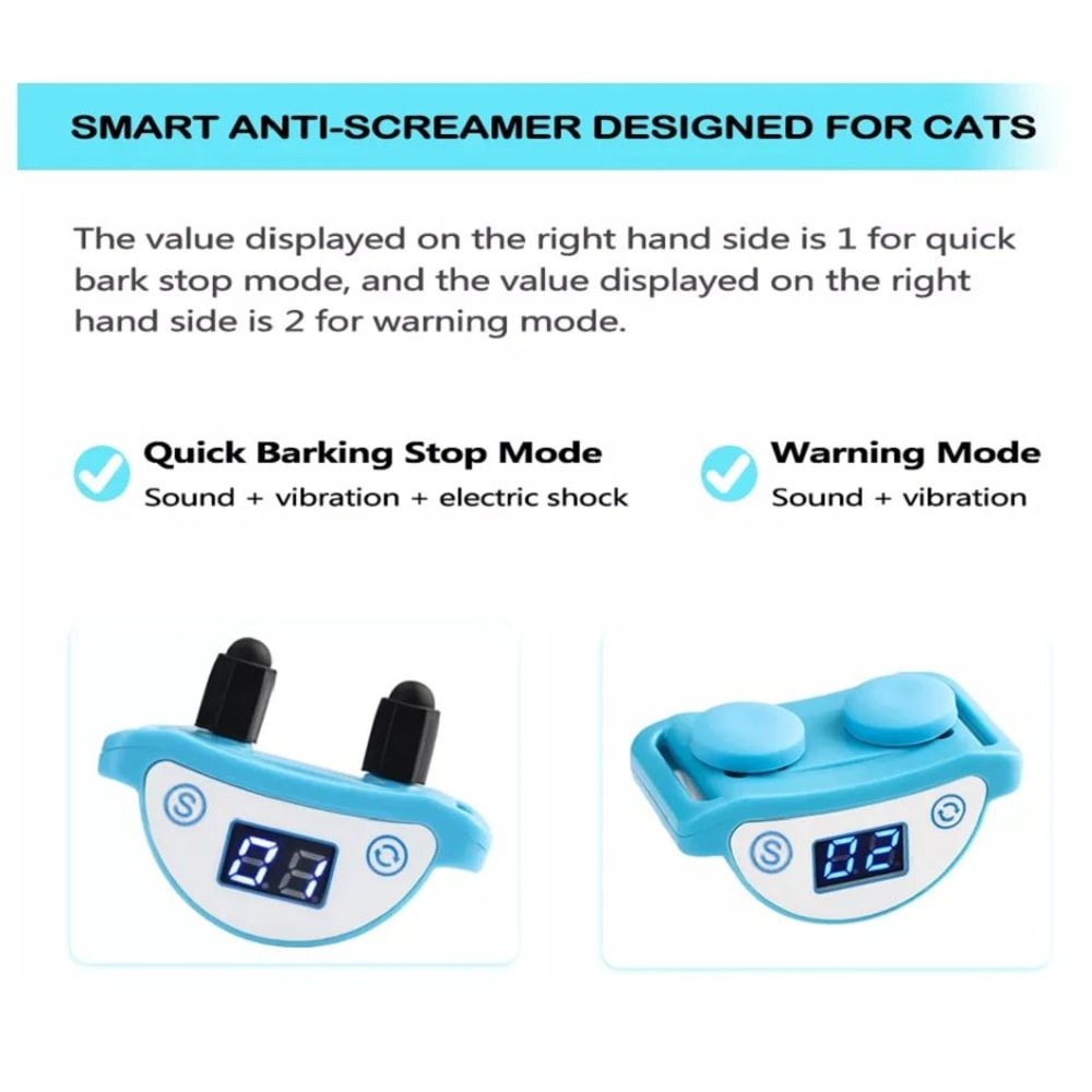 PetJoy Rechargeable Anti Meow Training Collar For Cats 12