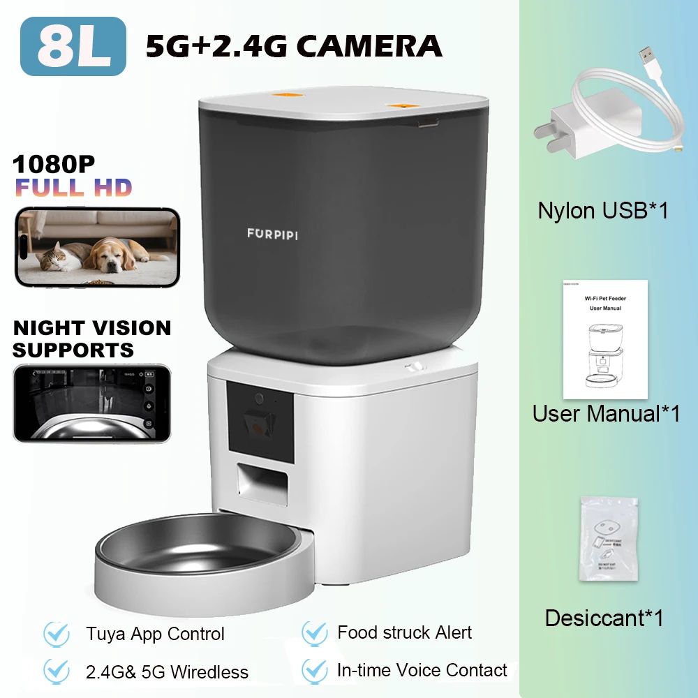 Furpipi Smart Automatic Pet Feeder With 1080P Camera And WiFi 9