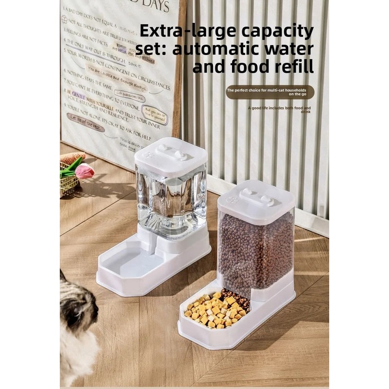 Large Capacity Automatic Pet Feeder And Water Dispenser Set 5