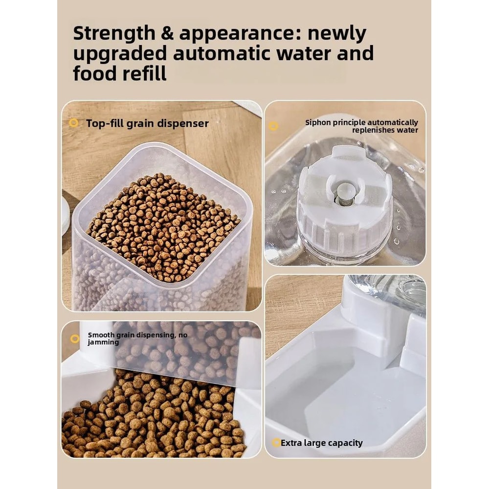 Large Capacity Automatic Pet Feeder And Water Dispenser Set 6