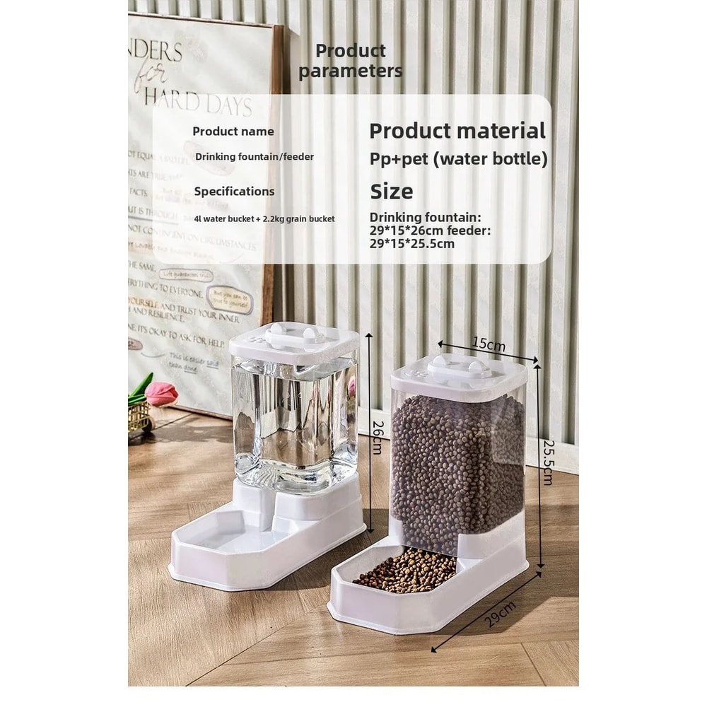 Large Capacity Automatic Pet Feeder And Water Dispenser Set 10