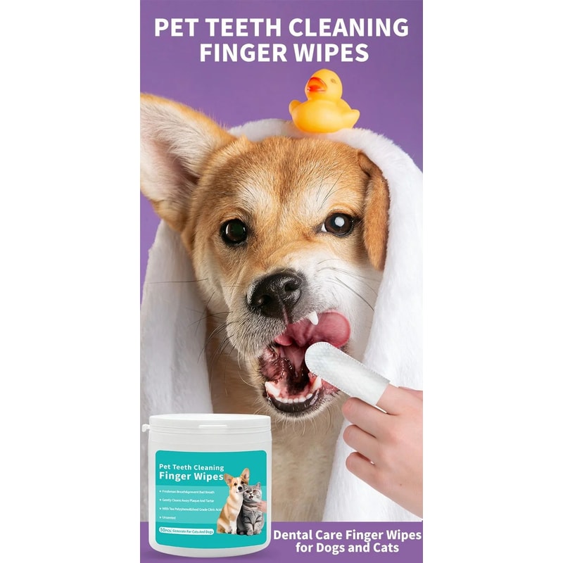 Disposable Pet Finger Toothbrush Wipes For Dogs And Cats 6