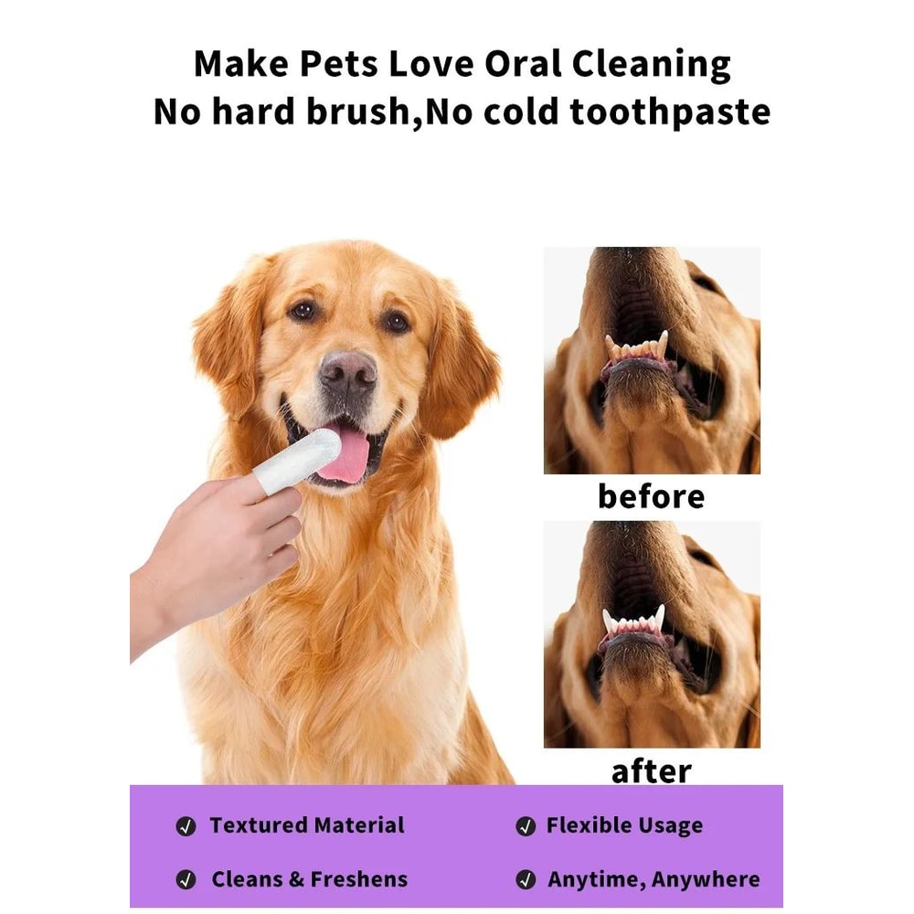Disposable Pet Finger Toothbrush Wipes For Dogs And Cats 7