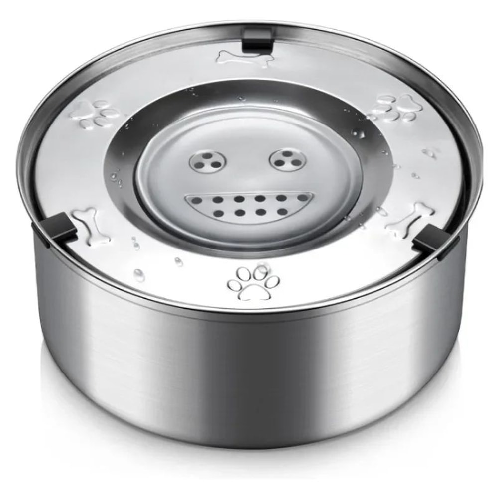 Stainless Steel No Spill Floating Pet Water Bowl 1L And 3L 0