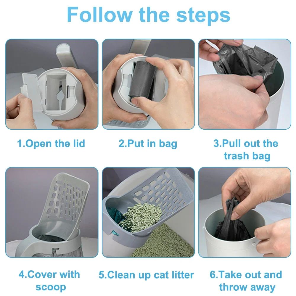Self Cleaning Cat Litter Scoop With Refill Bags 4