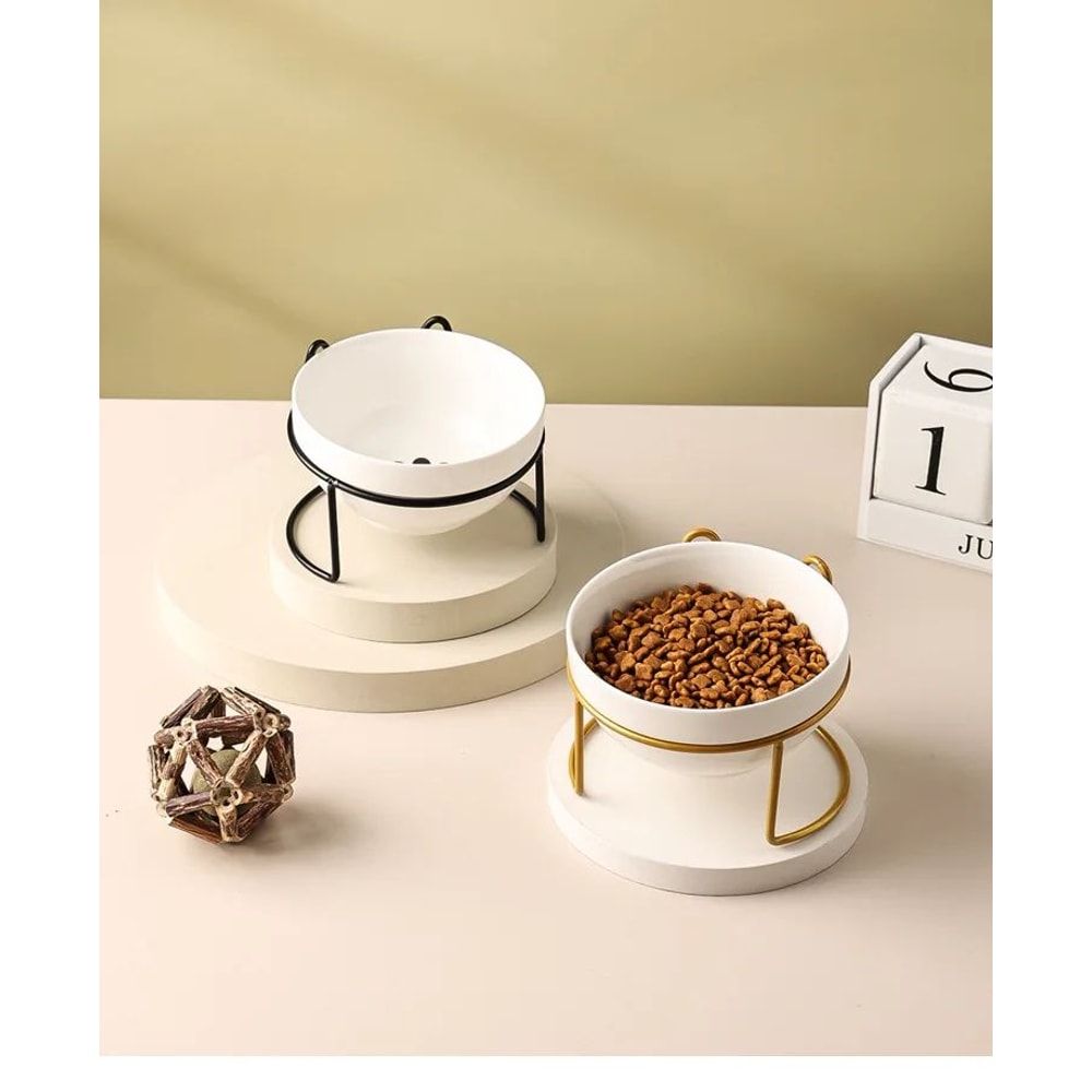 Ceramic Double Elevated Cat And Dog Bowl 4