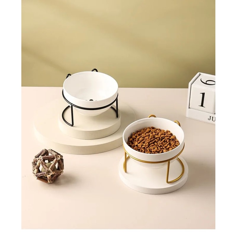 Ceramic Double Elevated Cat And Dog Bowl 4