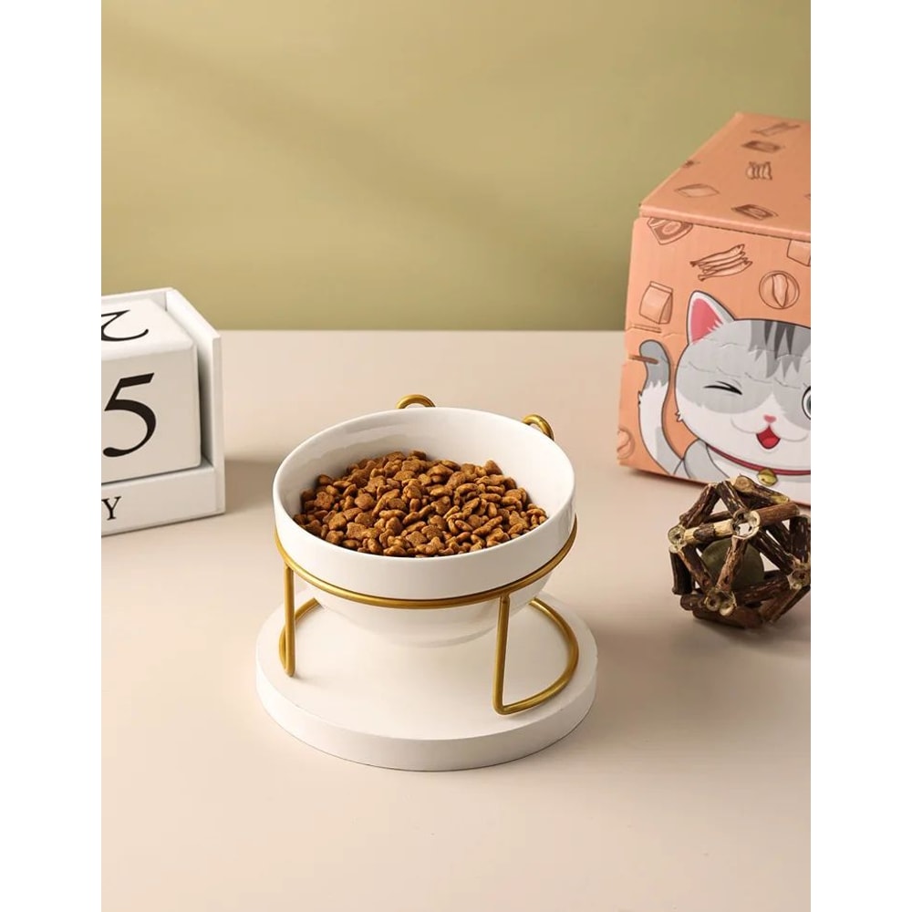 Ceramic Double Elevated Cat And Dog Bowl 6