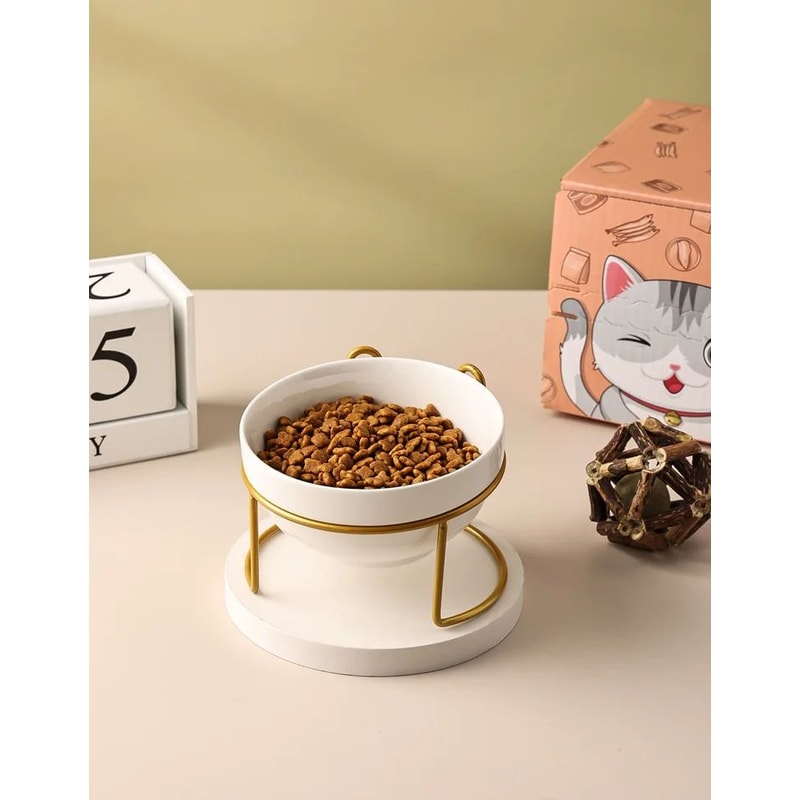 Ceramic Double Elevated Cat And Dog Bowl 6