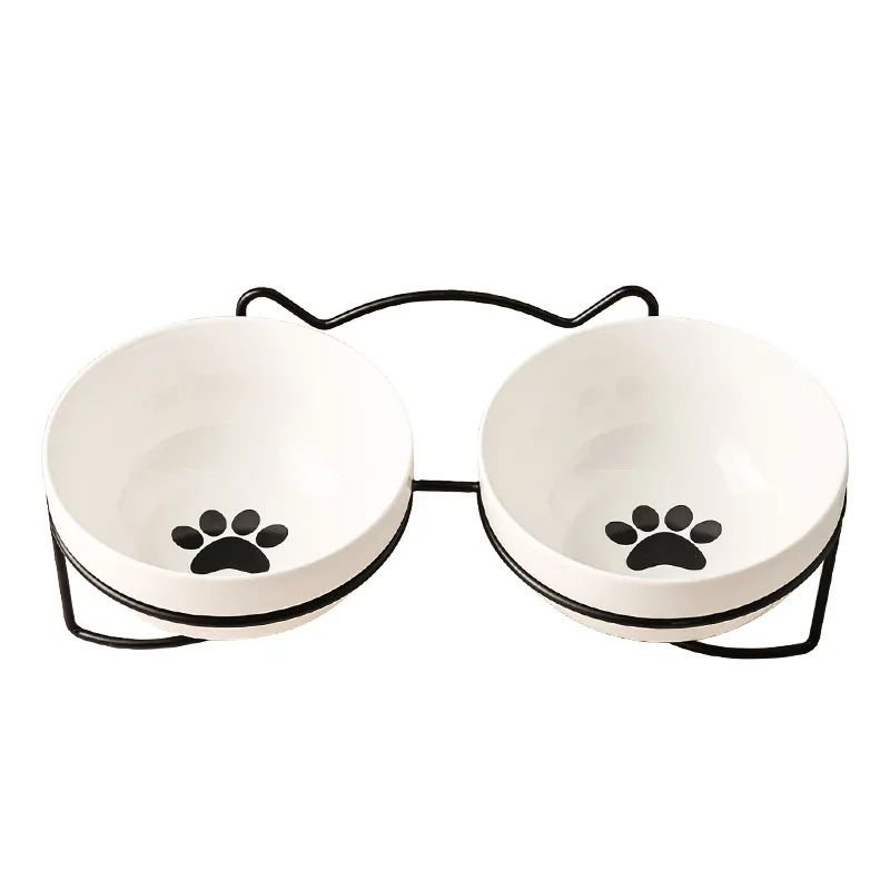 Ceramic Double Elevated Cat And Dog Bowl 11