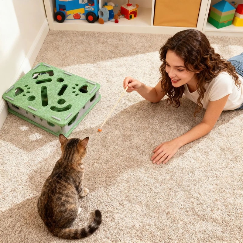 Interactive Cat Scratch Box With Bell Balls 6