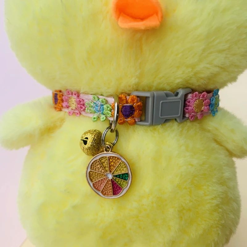 Colorful Paw Print Pet Collar With Bell 10