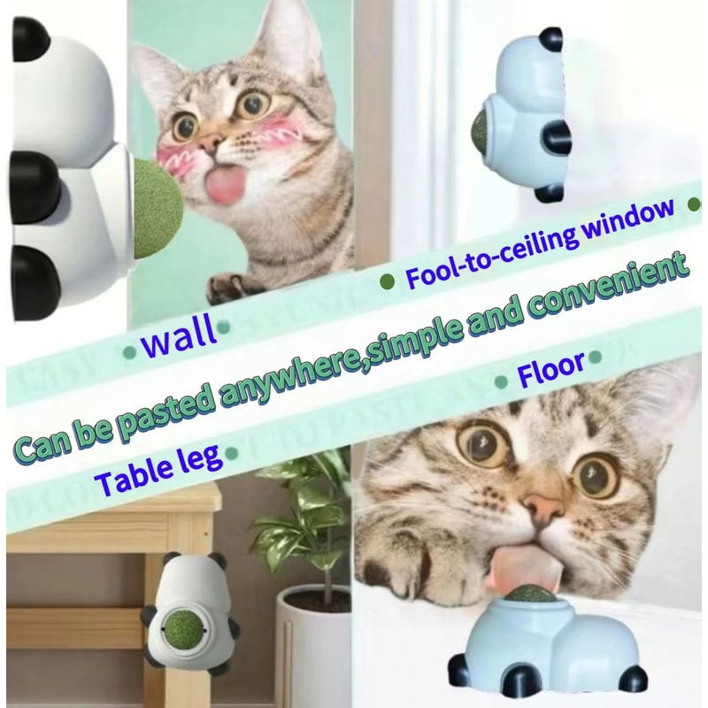 Natural Catnip Wall Sticky Ball Toy 3