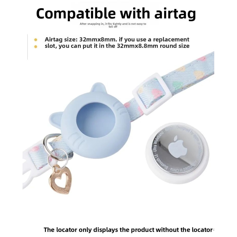 Adjustable AirTag Pet Tracker Collar With Breakaway Safety Buckle 8