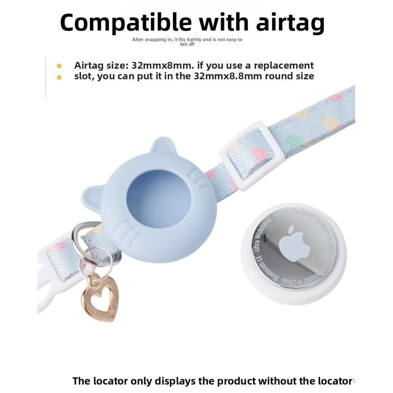 Adjustable AirTag Pet Tracker Collar With Breakaway Safety Buckle 8