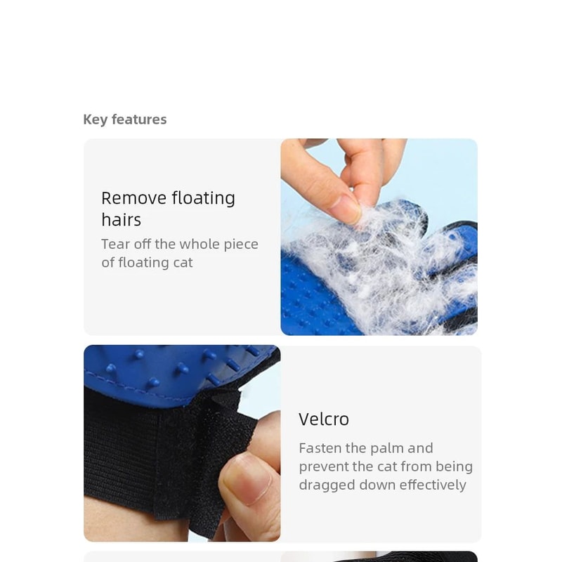 Pet Grooming Hair Remover Gloves For Cats And Dogs 7