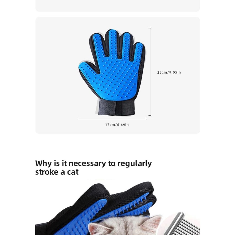 Pet Grooming Hair Remover Gloves For Cats And Dogs 8