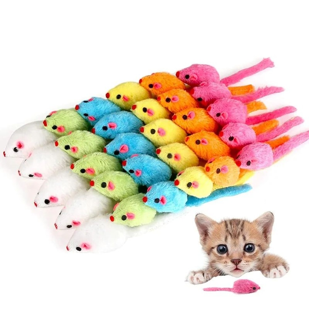 Catnip Plush Mouse Chew Toy Set For Cats 6