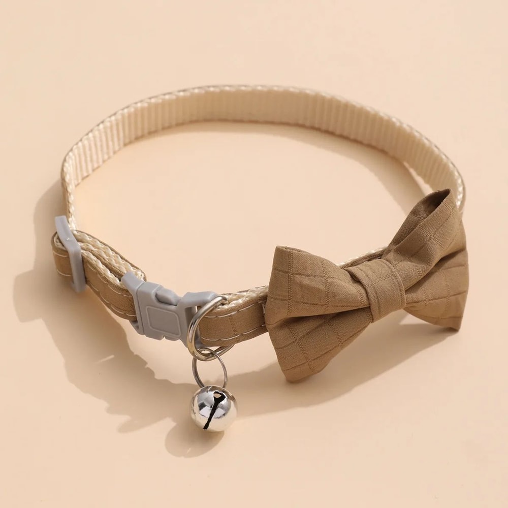 Bow Tie Adjustable Bell Collar For Cats And Small Dogs 5