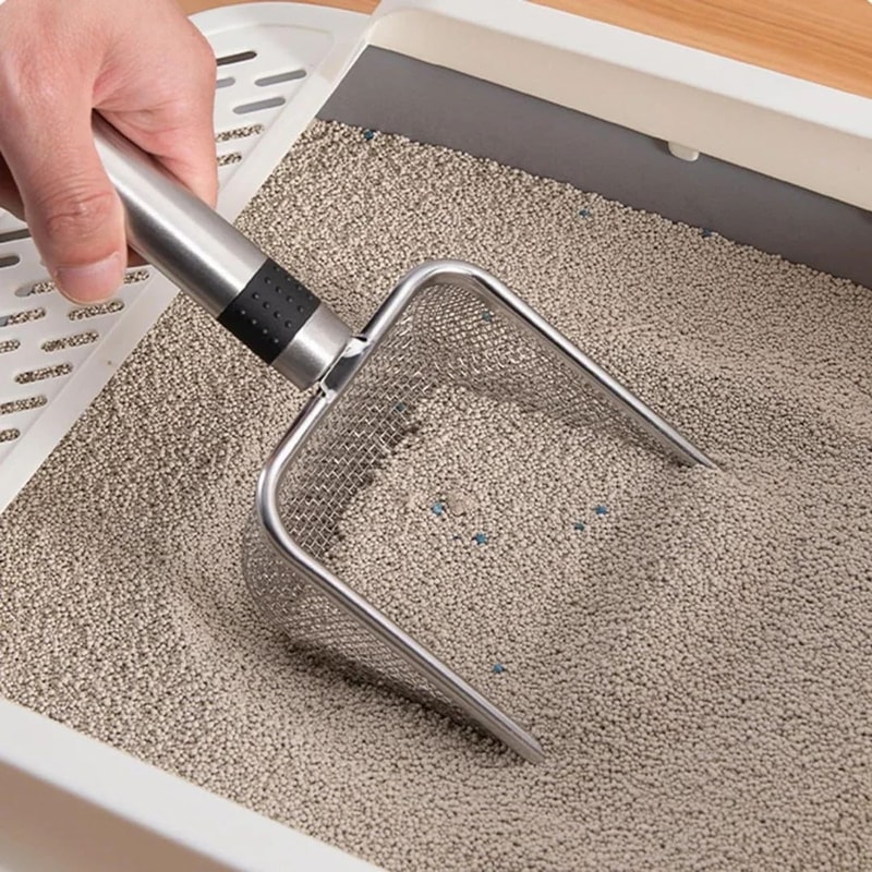 Stainless Steel Cat Litter Scoop With Durable Aluminum Handle 1