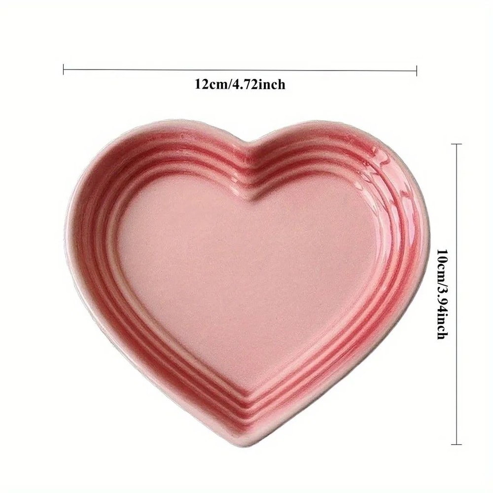 Heart Shaped Ceramic Pet Bowl With Anti Vomiting Elevated Design 1