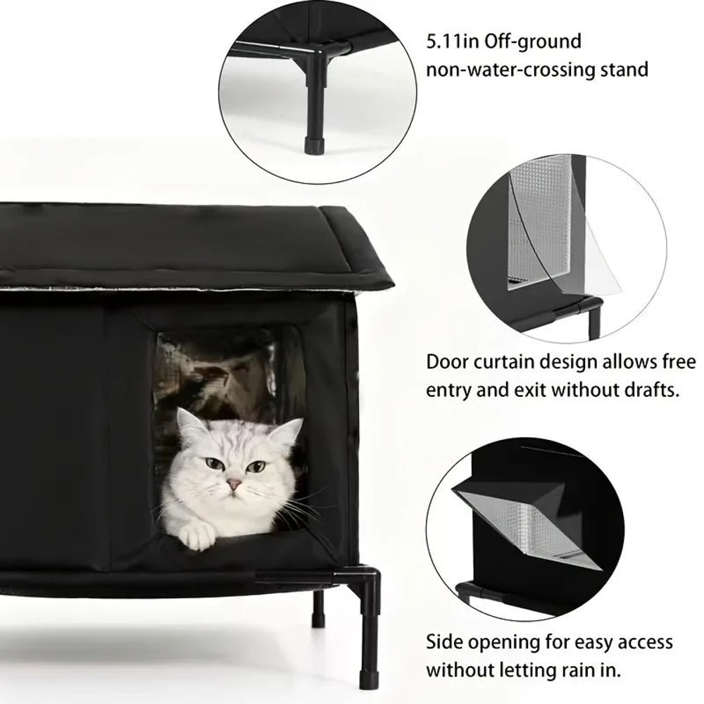 Insulated Outdoor Cat Shelter Winter Warm Cat House 3