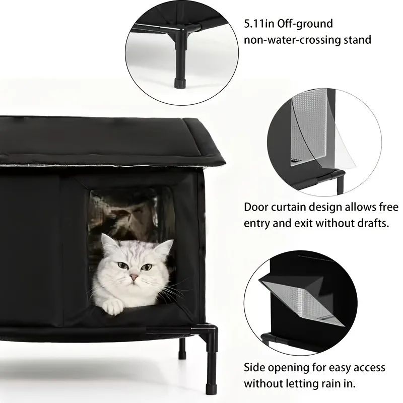 Insulated Outdoor Cat Shelter Winter Warm Cat House 3