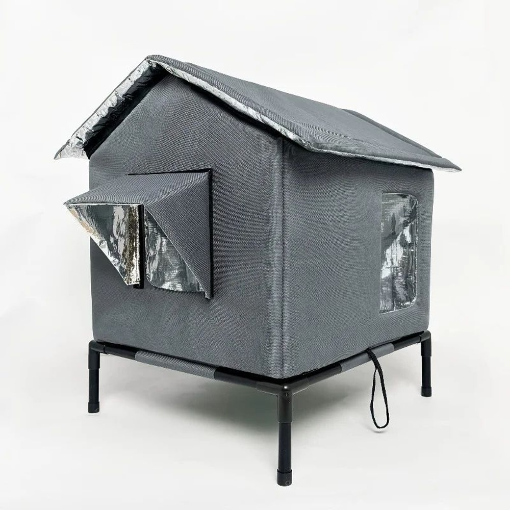 Insulated Outdoor Cat Shelter Winter Warm Cat House 8