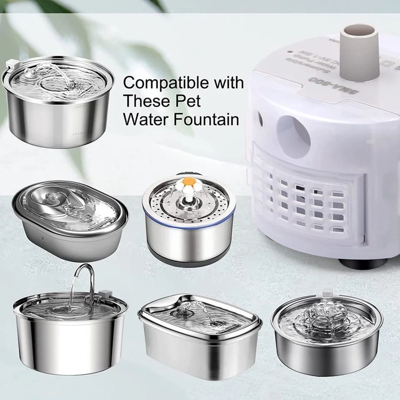 SMA 800 Stainless Steel Cat Water Fountain Replacement Pump 3