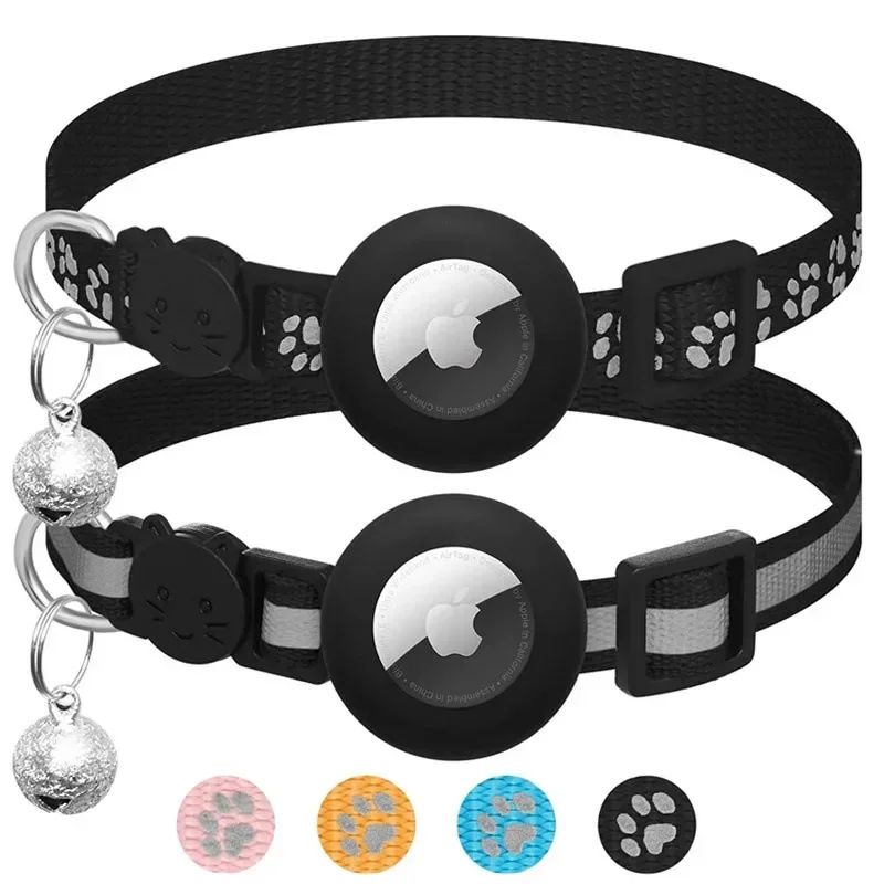 Reflective AirTag Cat Collar With Bell And Safety Breakaway Buckle 14