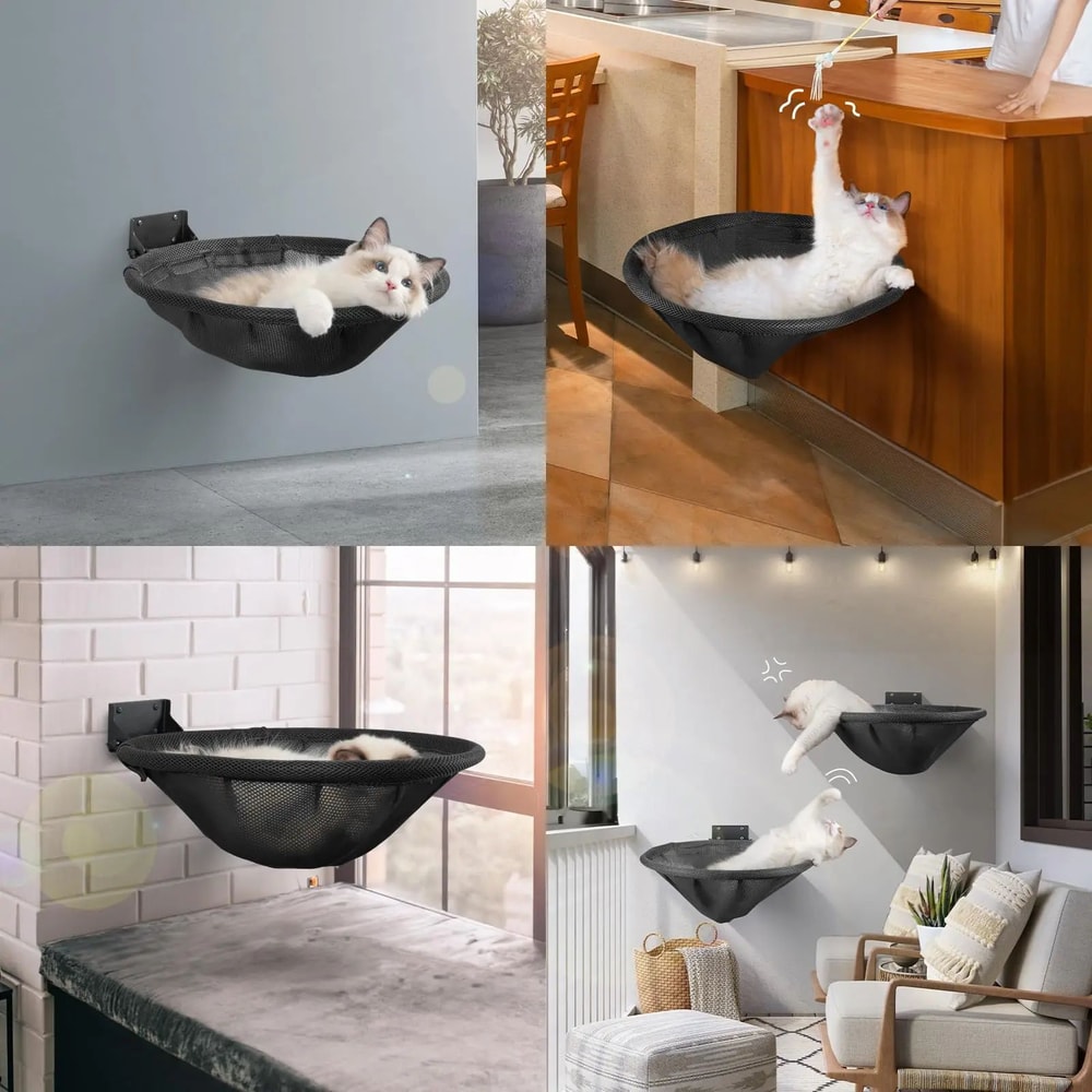Wall Mounted Foldable Cat Hammock Bed For Sleeping And Climbing 8