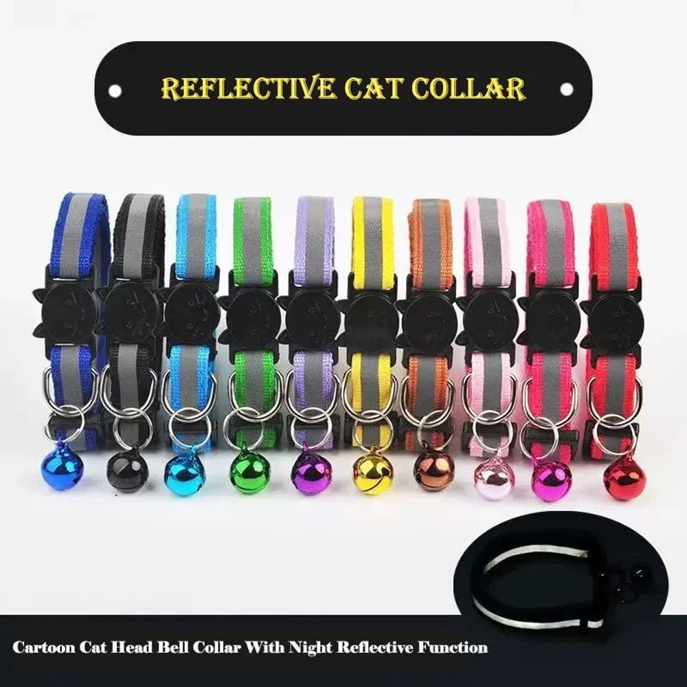 Reflective Breakaway Cat Collar With Bell 6
