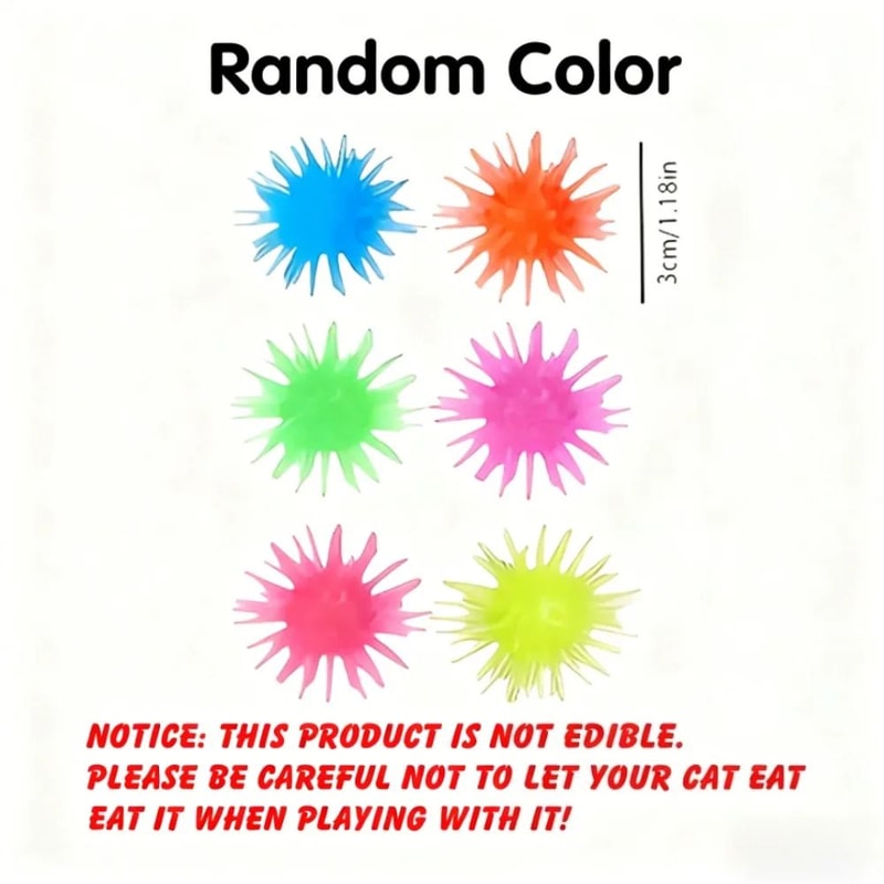 Colorful Bouncing Cat Toy Balls Set 4