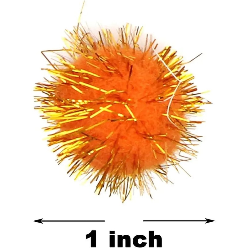 50 Piece Sparkle Pom Pom Cat Toy Balls Set 9