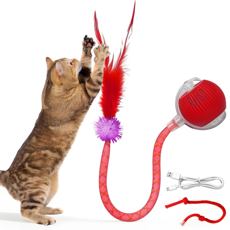 USB Rechargeable Smart Moving Cat Toy Ball 6