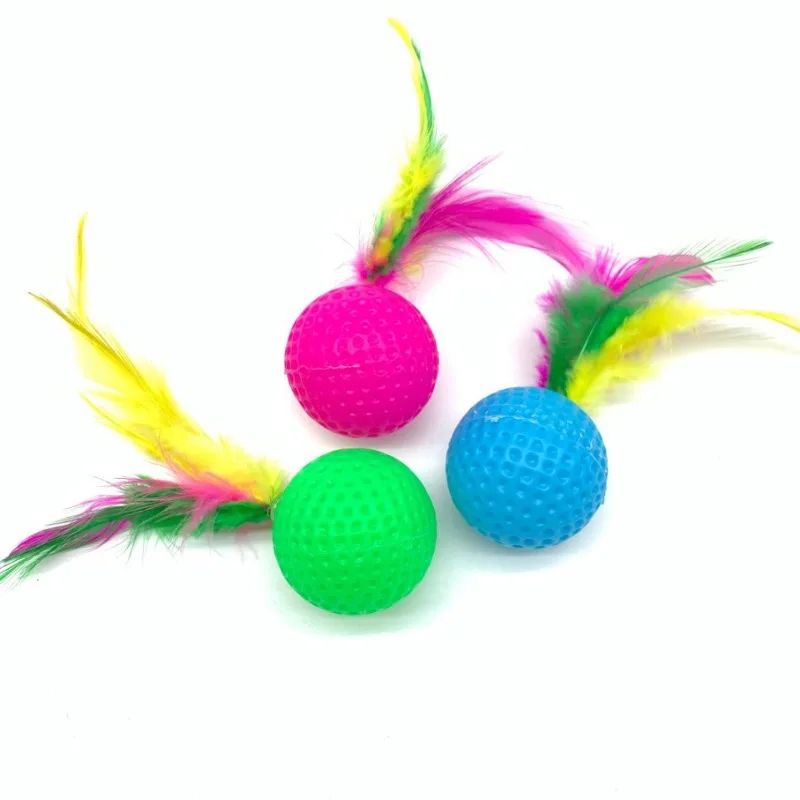 5 Piece Colorful Feather Shuttlecock Cat Toy Set 1