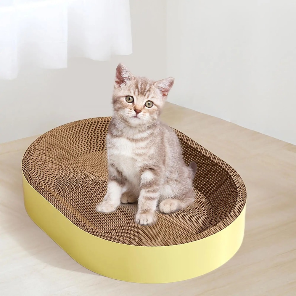 Oval Cardboard Cat Scratcher Bed 2