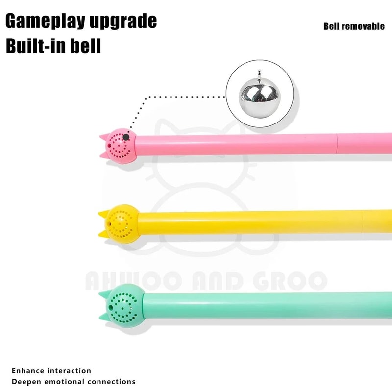 Interactive Mouse Tail Cat Teaser Wand Toy With Bell 2