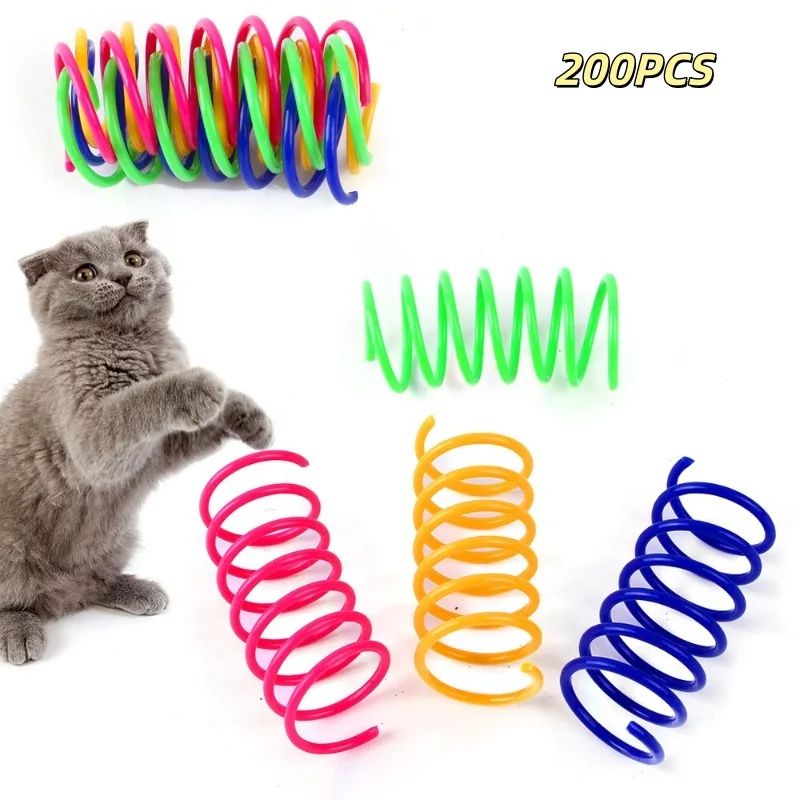 Colorful Spring Cat Toy Set For Interactive Play 11