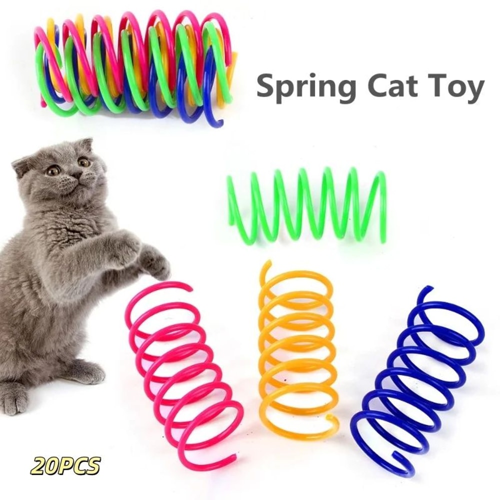 Colorful Spring Cat Toy Set For Interactive Play 12