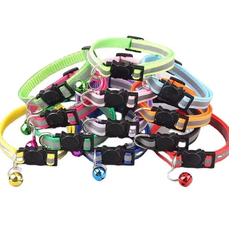 Reflective Breakaway Cat Collar With Bell And ID Ring 1