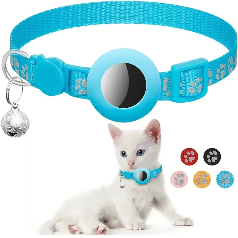 Reflective Airtag Compatible Cat Collar With Safety Buckle 13